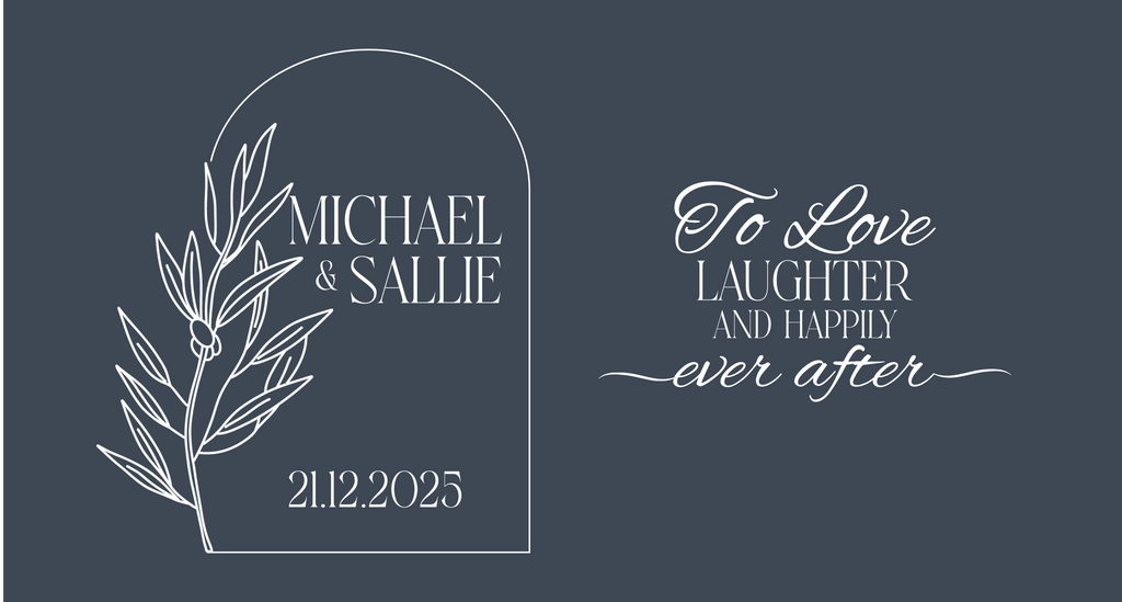 Customisable Wedding Stubby holder - ARCH DESIGN
