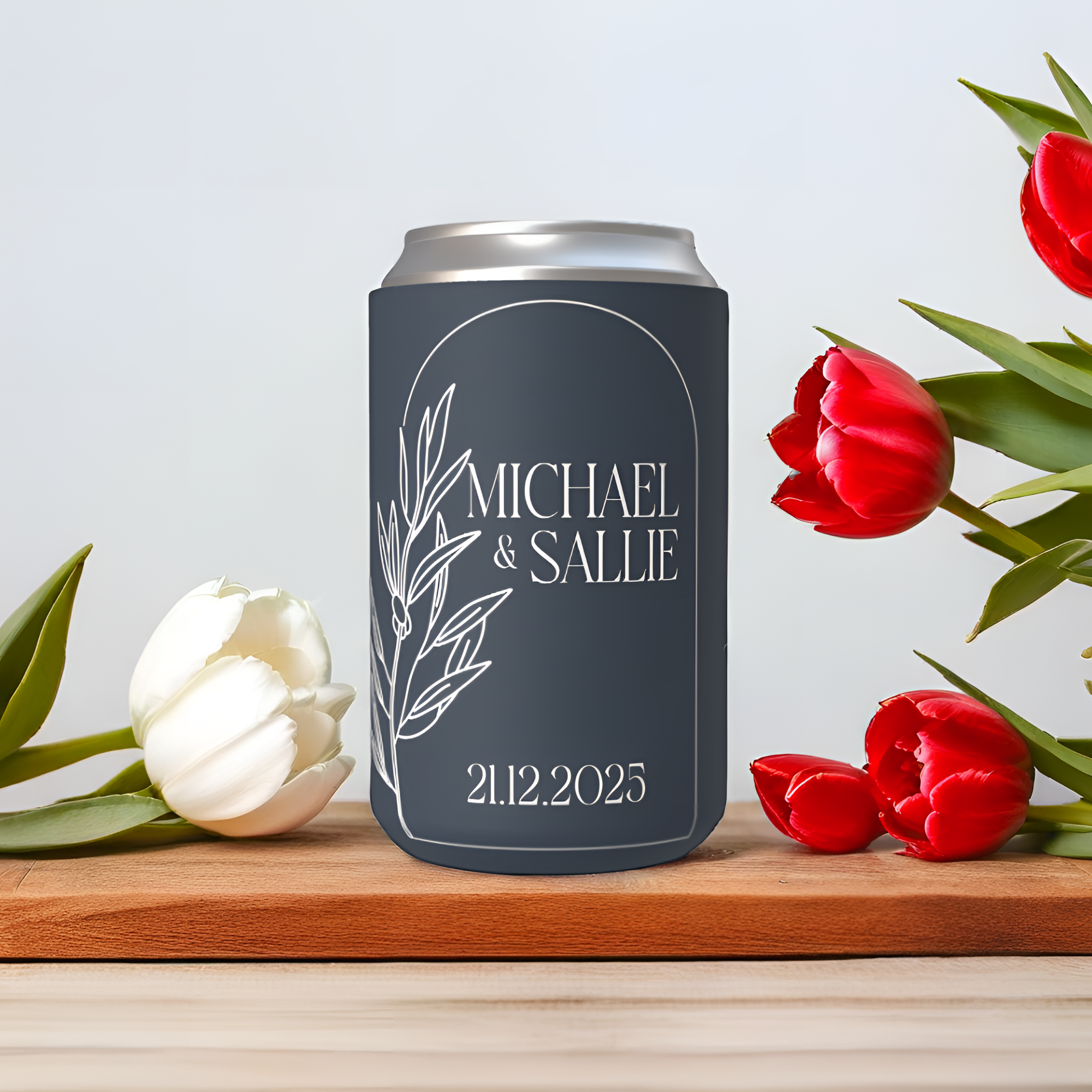 Customisable Wedding Stubby holder - ARCH DESIGN