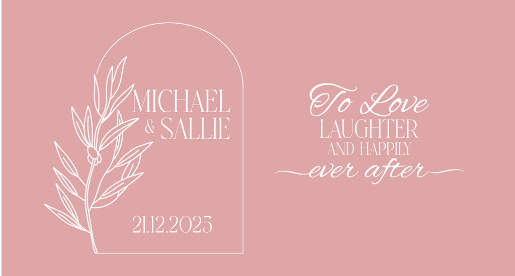 Customisable Wedding Stubby holder - ARCH DESIGN