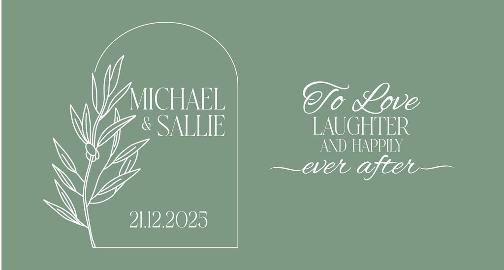 Customisable Wedding Stubby holder - ARCH DESIGN