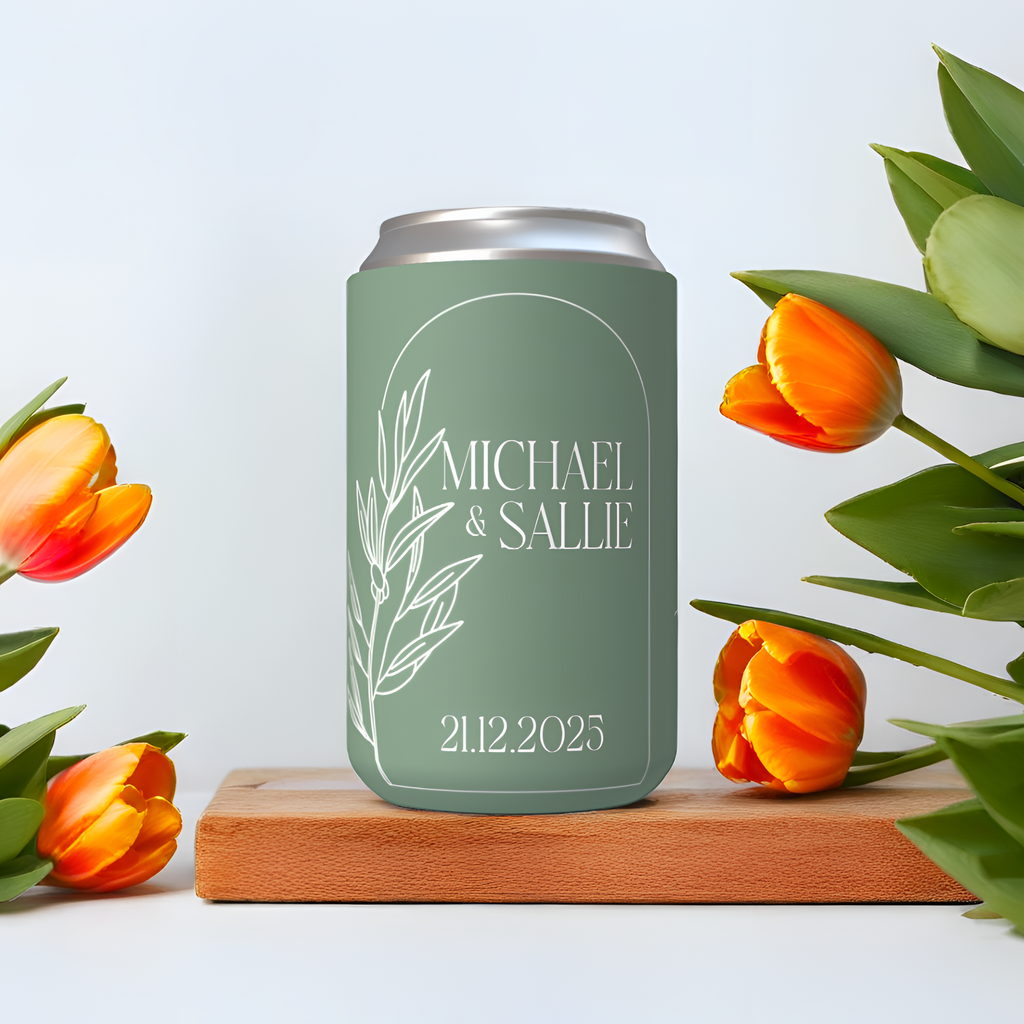 Customisable Wedding Stubby holder - ARCH DESIGN