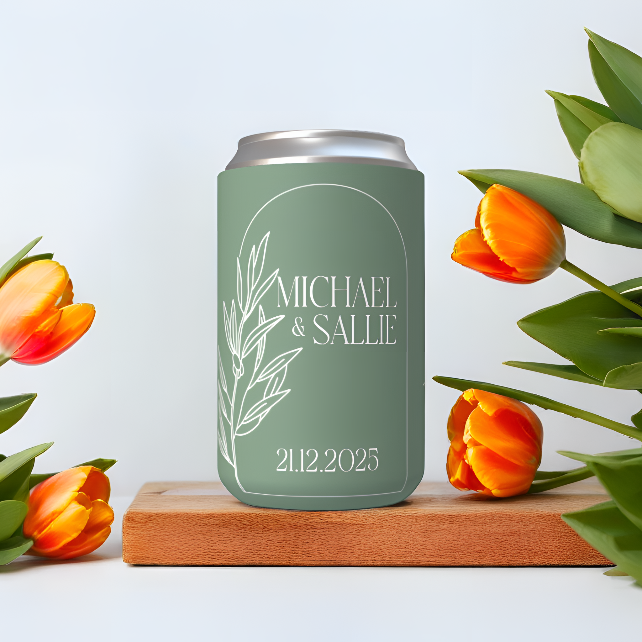 Customisable Wedding Stubby holder - ARCH DESIGN