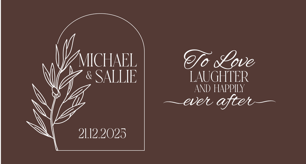 Customisable Wedding Stubby holder - ARCH DESIGN