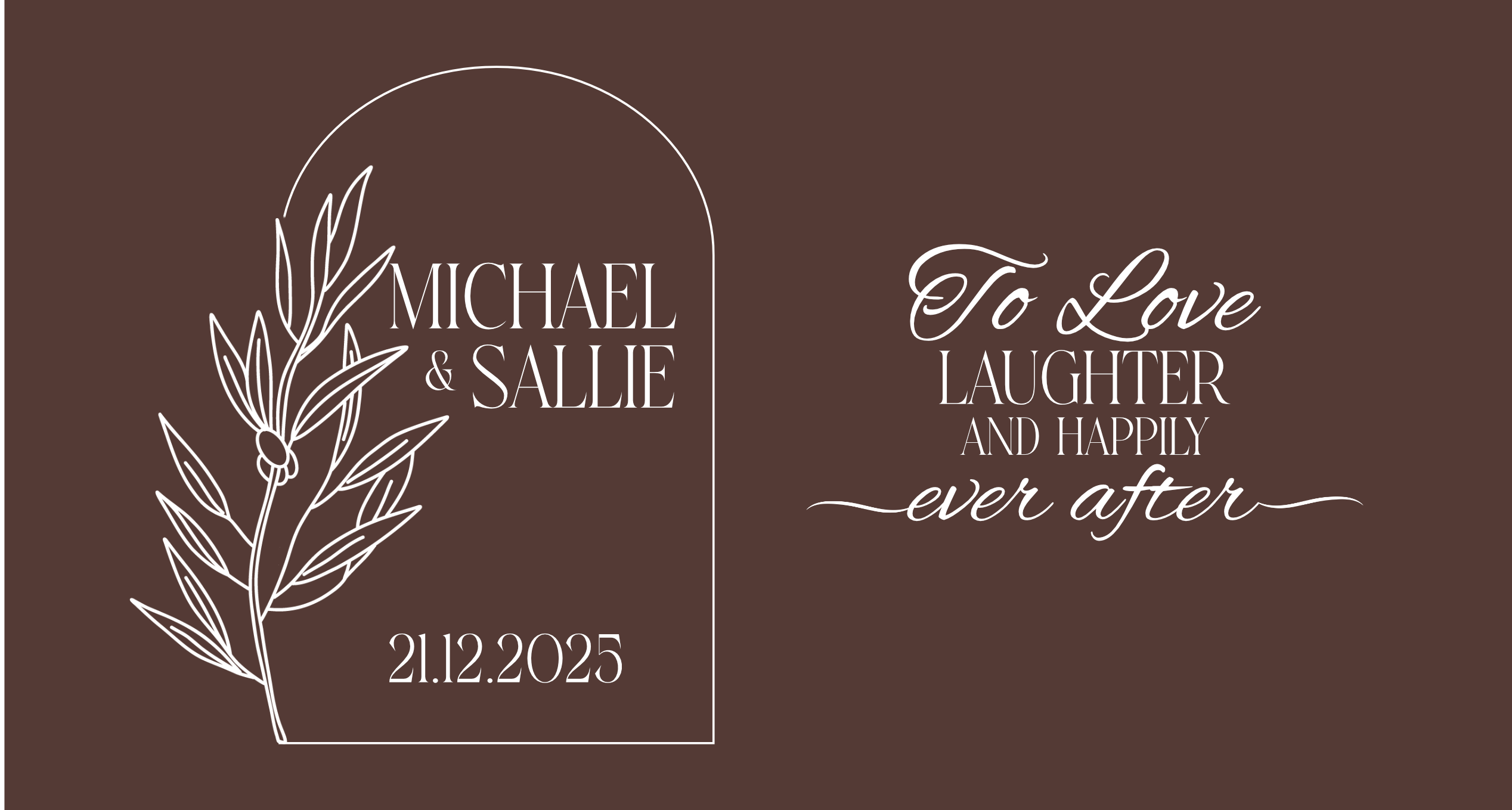 Customisable Wedding Stubby holder - ARCH DESIGN