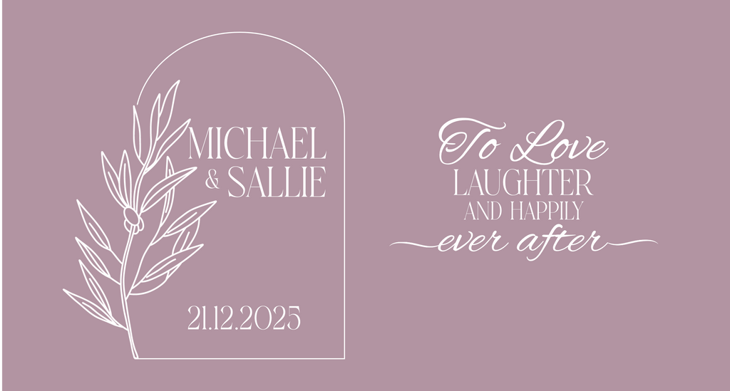 Customisable Wedding Stubby holder - ARCH DESIGN
