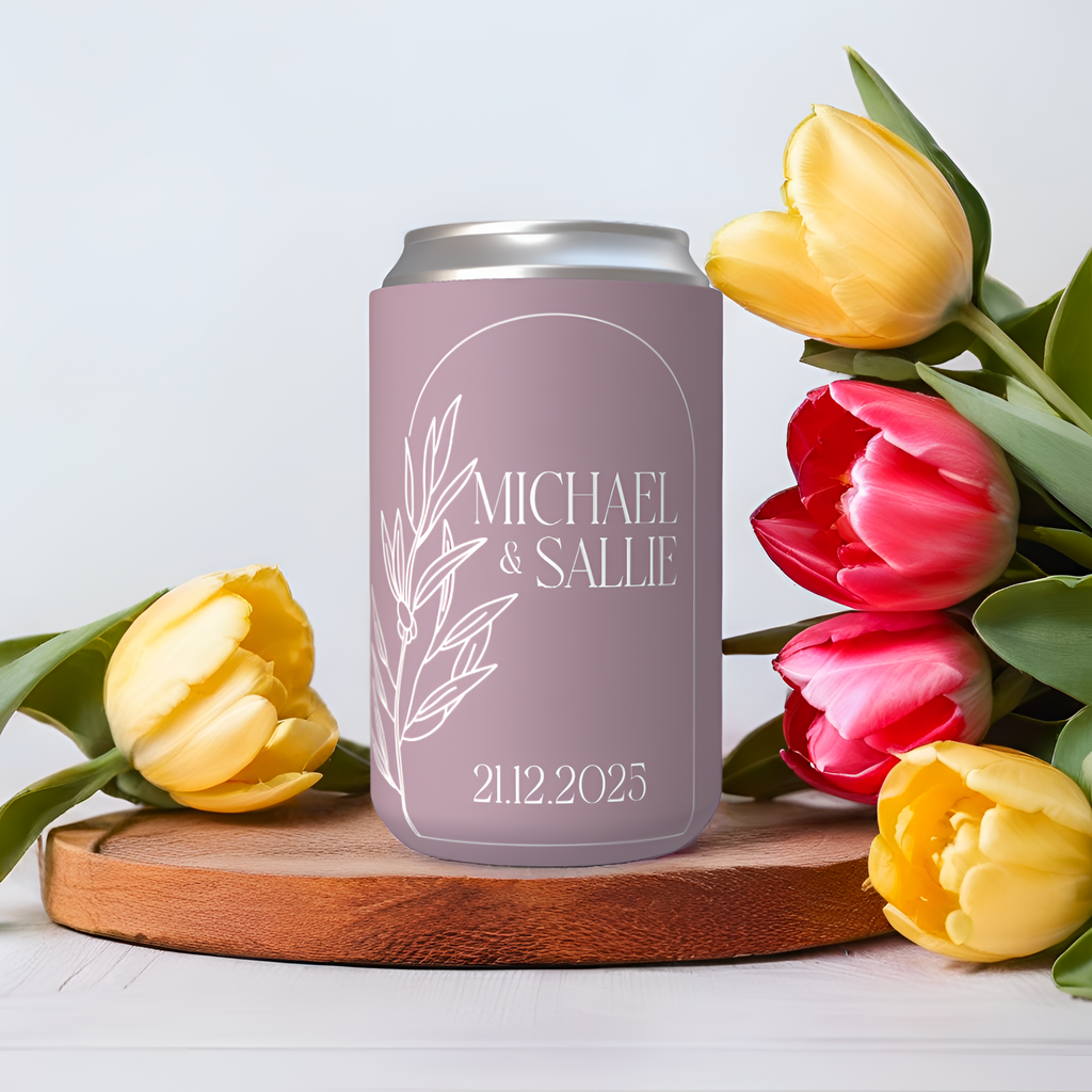 Customisable Wedding Stubby holder - ARCH DESIGN