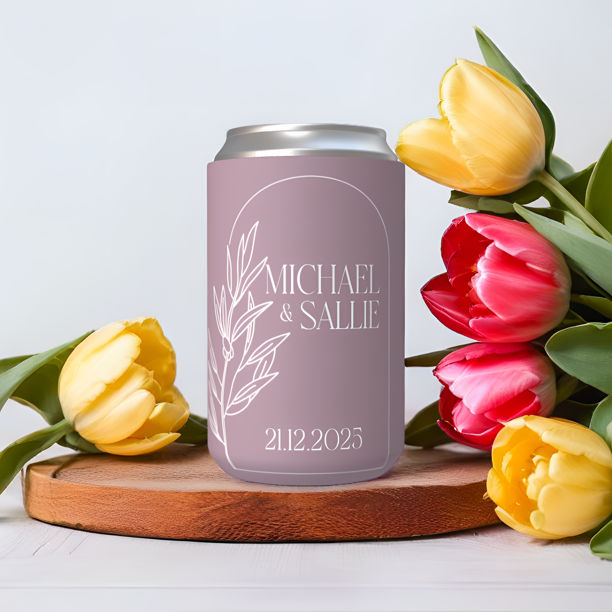 Customisable Wedding Stubby holder - ARCH DESIGN