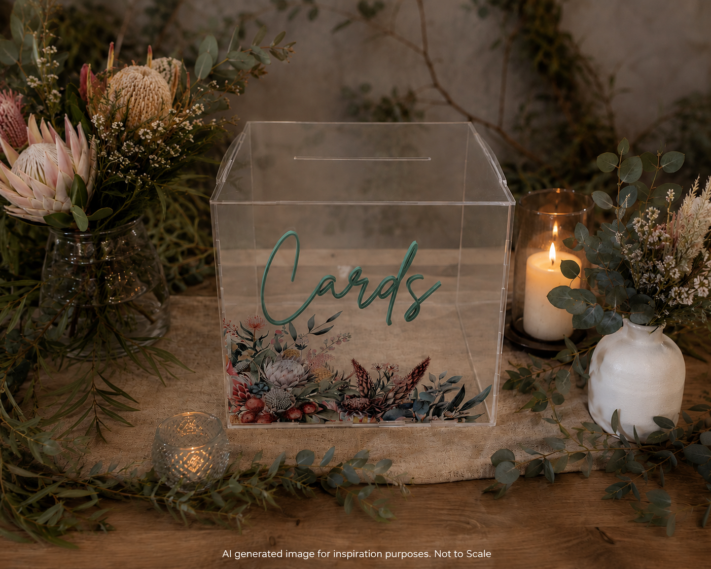 Australian Native Wedding Signage Set – Personalised Acrylic & Timber