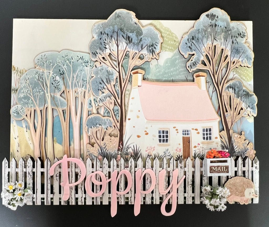 Echidna Cottage Personalised Layered Wall Sign – Custom Name (40cm x 30cm)