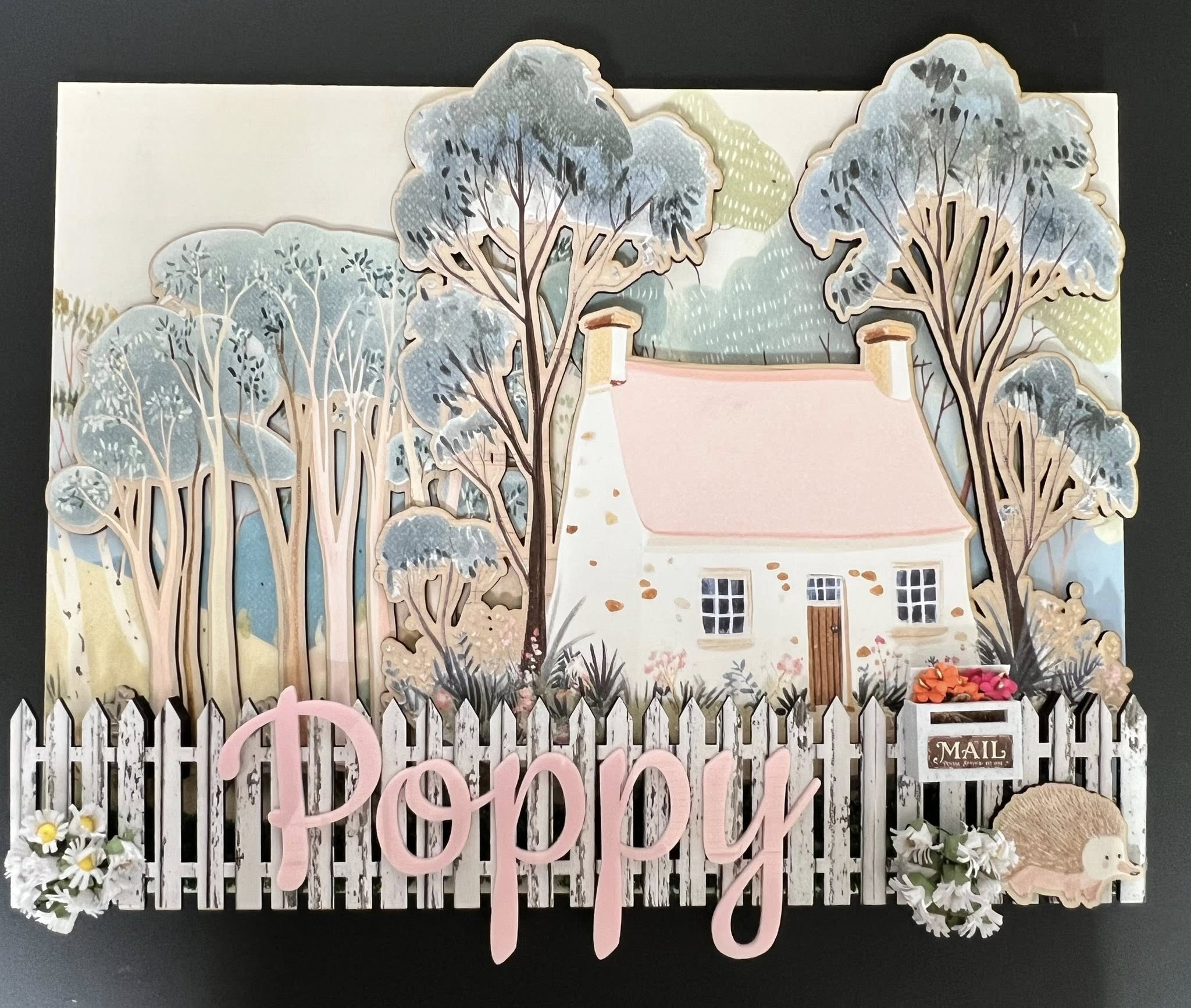 Echidna Cottage Personalised Layered Wall Sign – Custom Name (40cm x 30cm)
