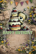 Happy Birthday Teddy Bear Cake Topper – Laser Cut Acrylic