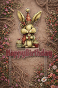 Happy Birthday Party Bunny Cake Topper – Laser Cut Acrylic
