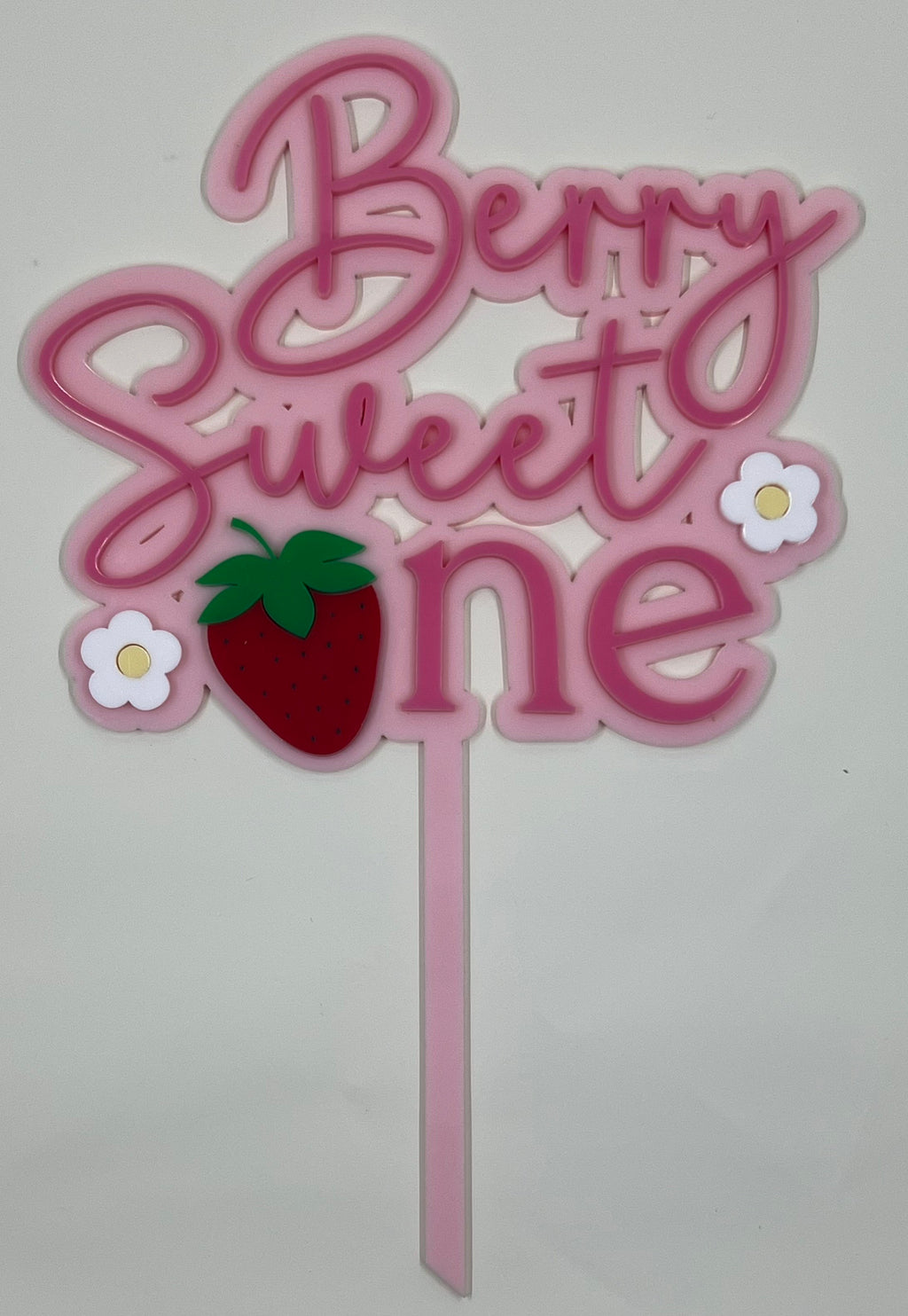 Berry Sweet One Cake Topper – Layered Laser Cut Acrylic
