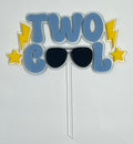 Two Cool Cake Topper – Layered Laser Cut Acrylic with Mirrored Glasses