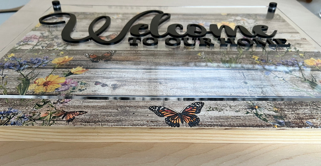 Personalised Welcome Sign – Wildflower & Butterfly Design