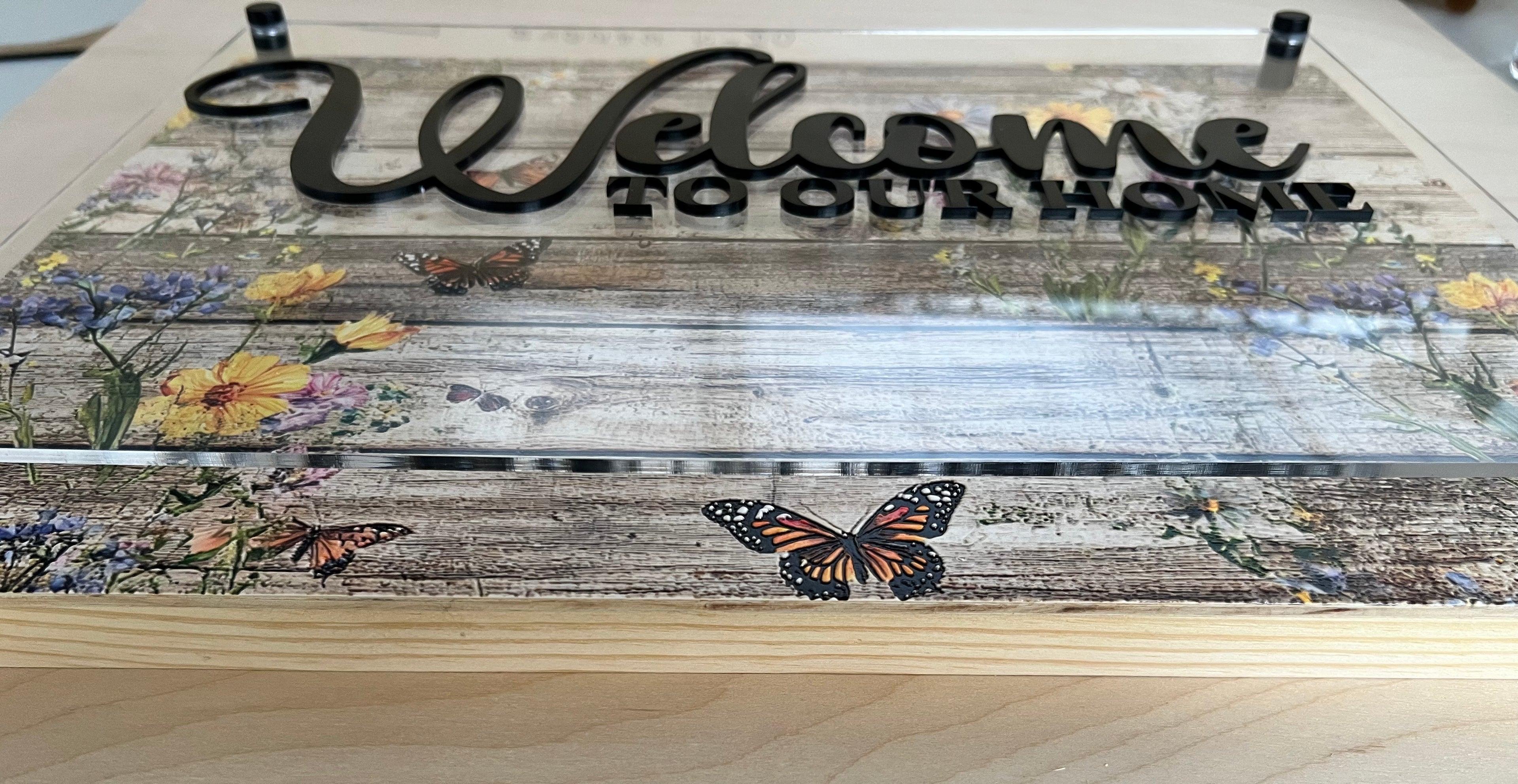 Personalised Welcome Sign – Wildflower & Butterfly Design