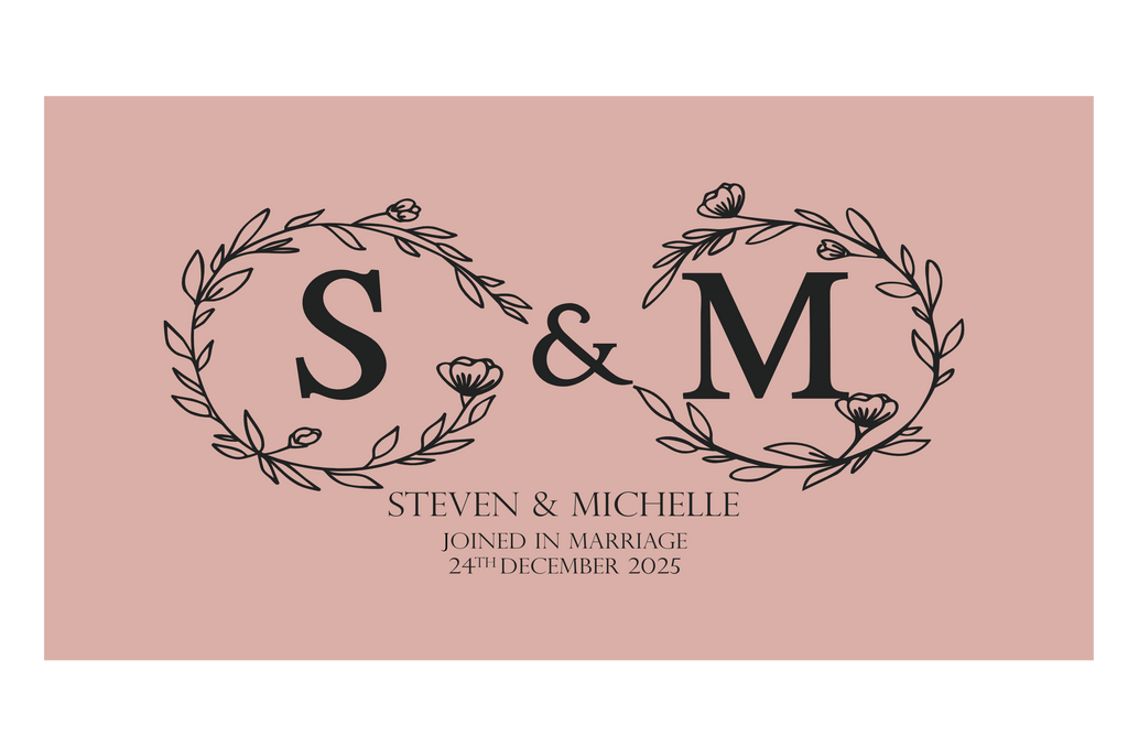 Customisable Wedding Stubby holder - INFINITY