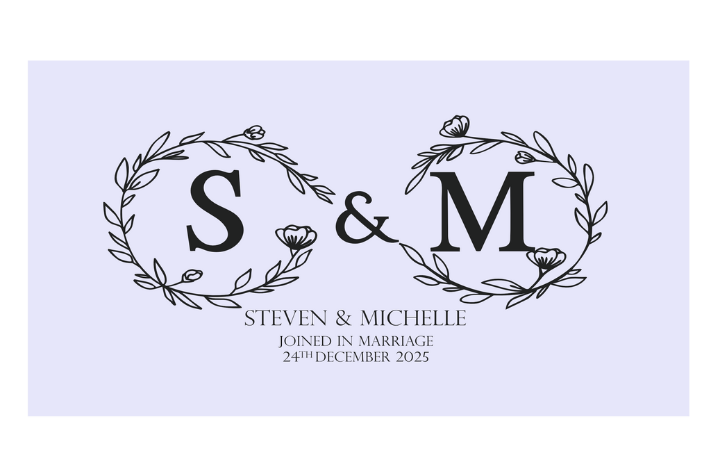 Customisable Wedding Stubby holder - INFINITY