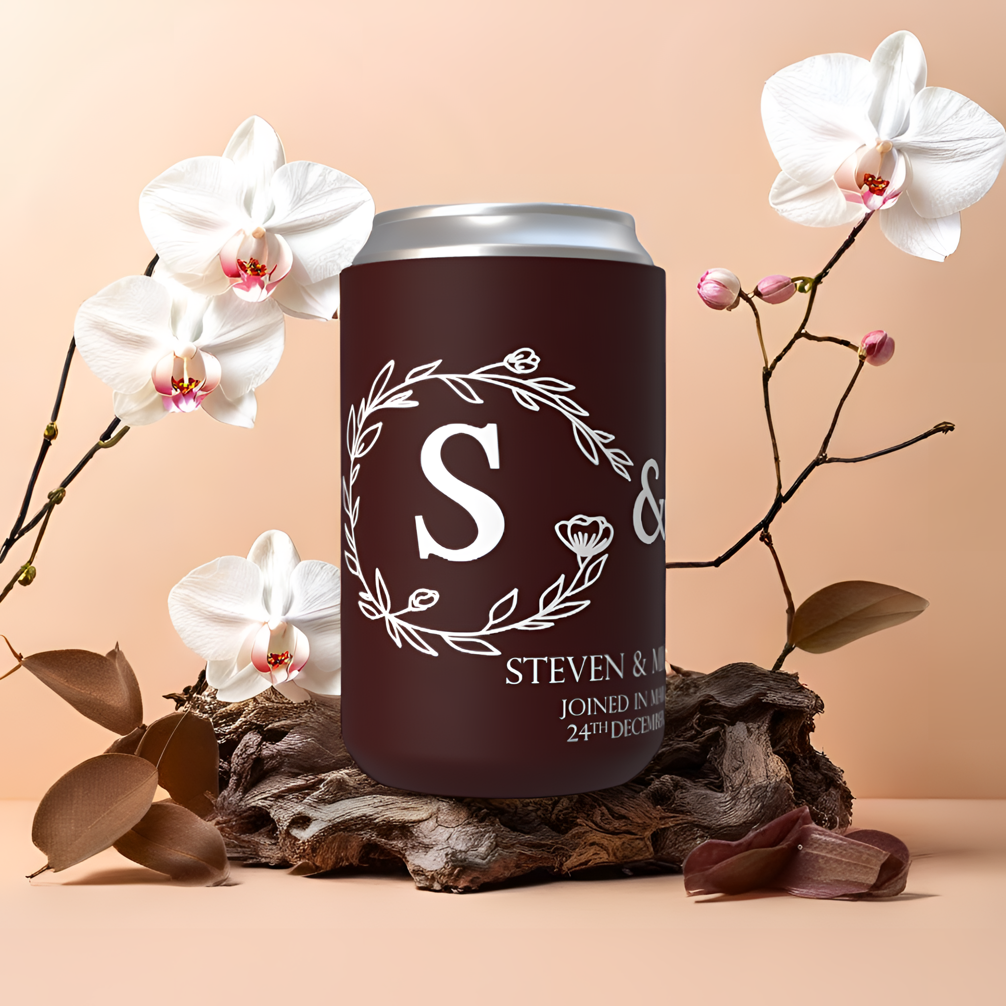 Customisable Wedding Stubby holder - INFINITY