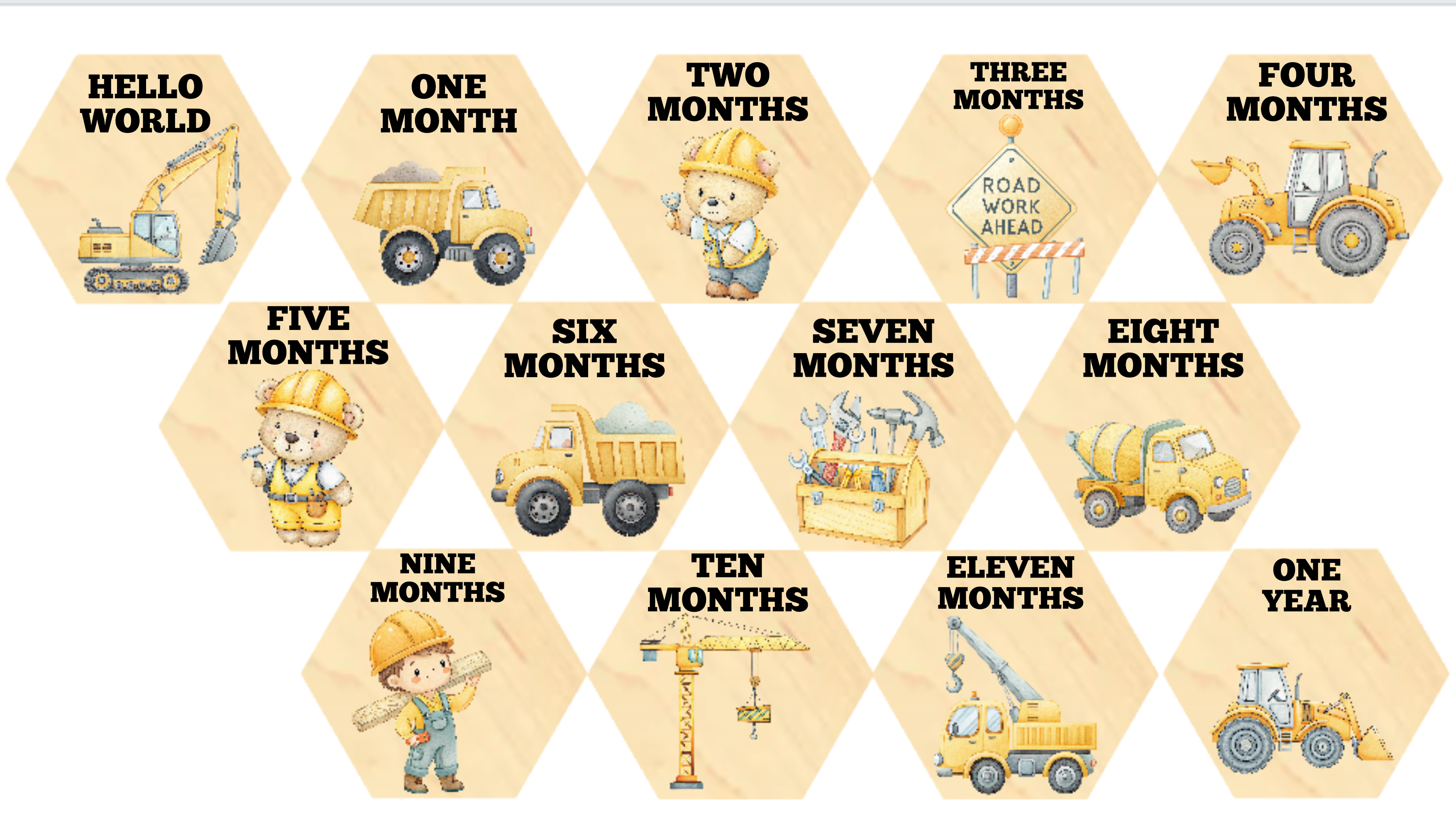 Baby Milestone Cards – Various Designs Available