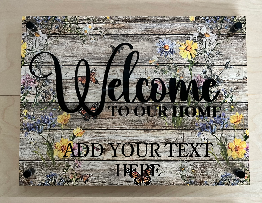 Personalised Welcome Sign – Wildflower & Butterfly Design
