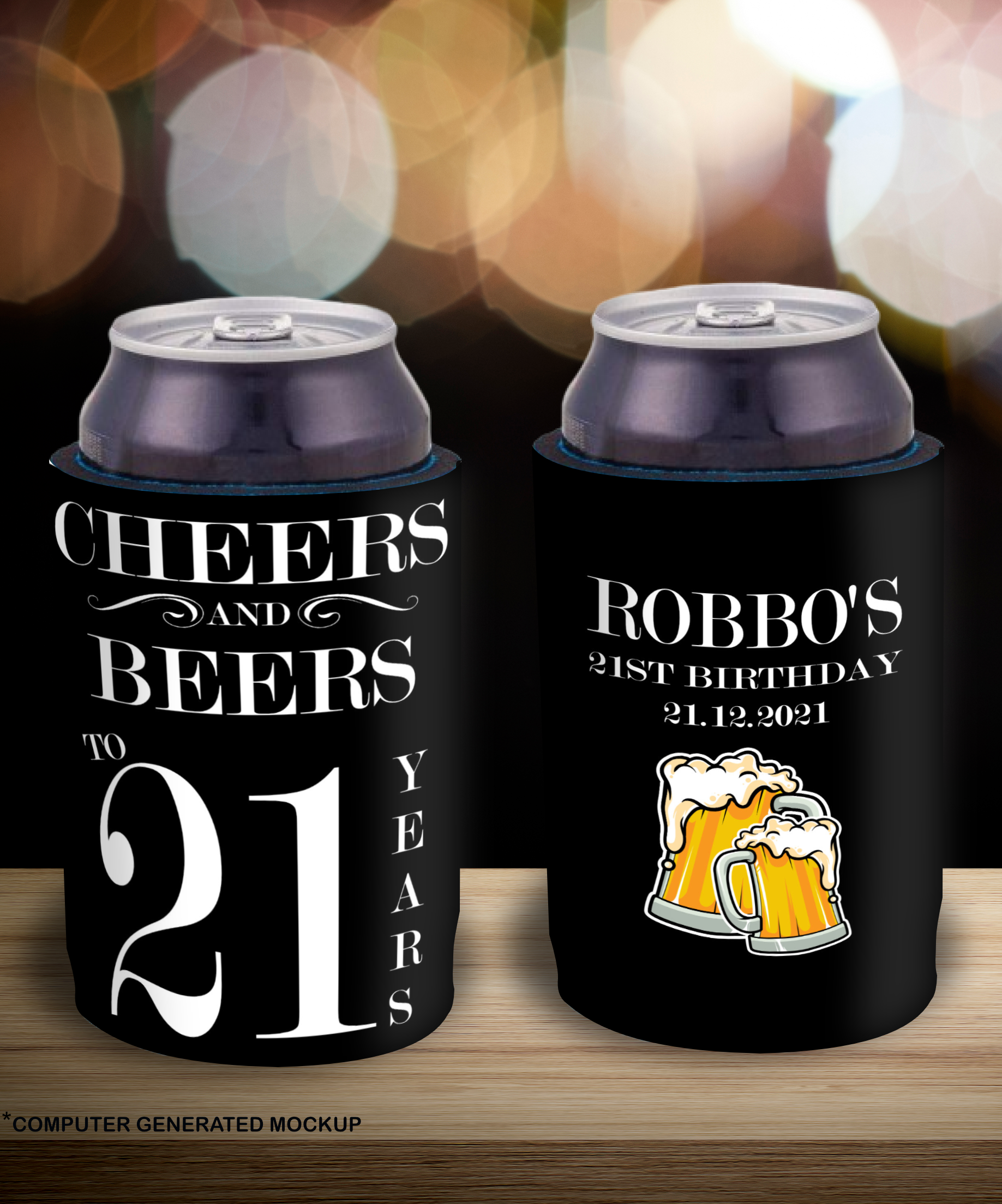 CHEERS AND BEERS 2 - Customisable Stubby Holder