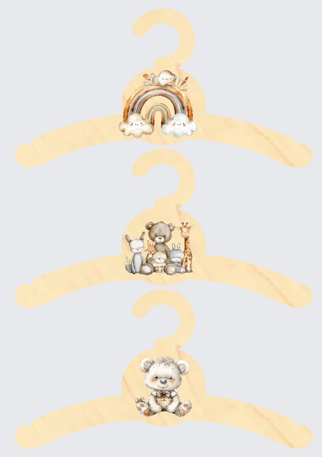 Baby Clothes Hangers – Set of 6 - VARIOUS DESIGNS