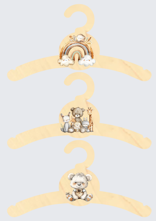 Baby Clothes Hangers – Set of 6 - VARIOUS DESIGNS