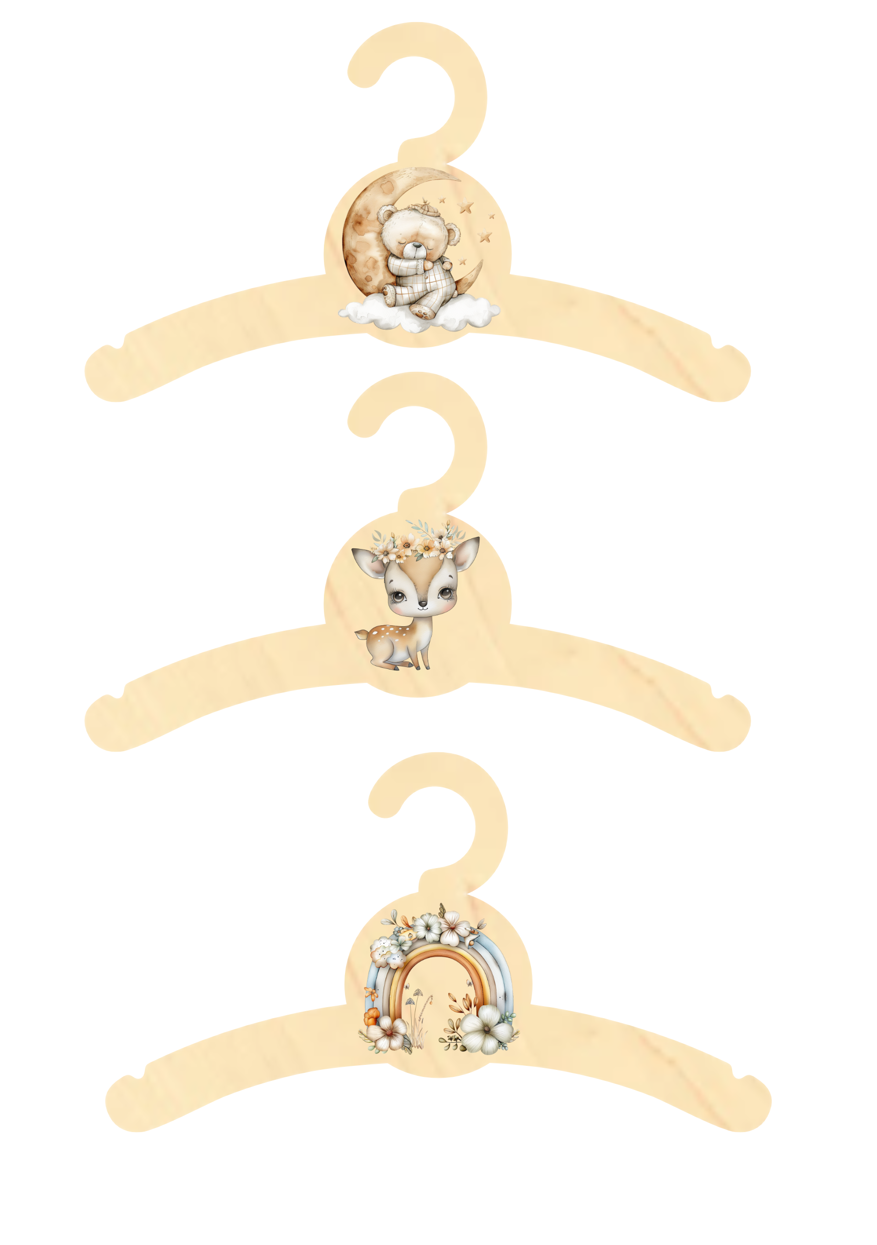 Baby Clothes Hangers – Set of 6 - VARIOUS DESIGNS
