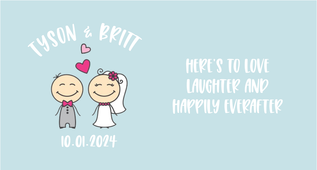Customisable Wedding Stubby holder - HAPPY COUPLE