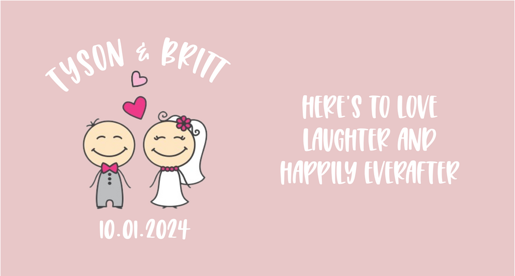 Customisable Wedding Stubby holder - HAPPY COUPLE