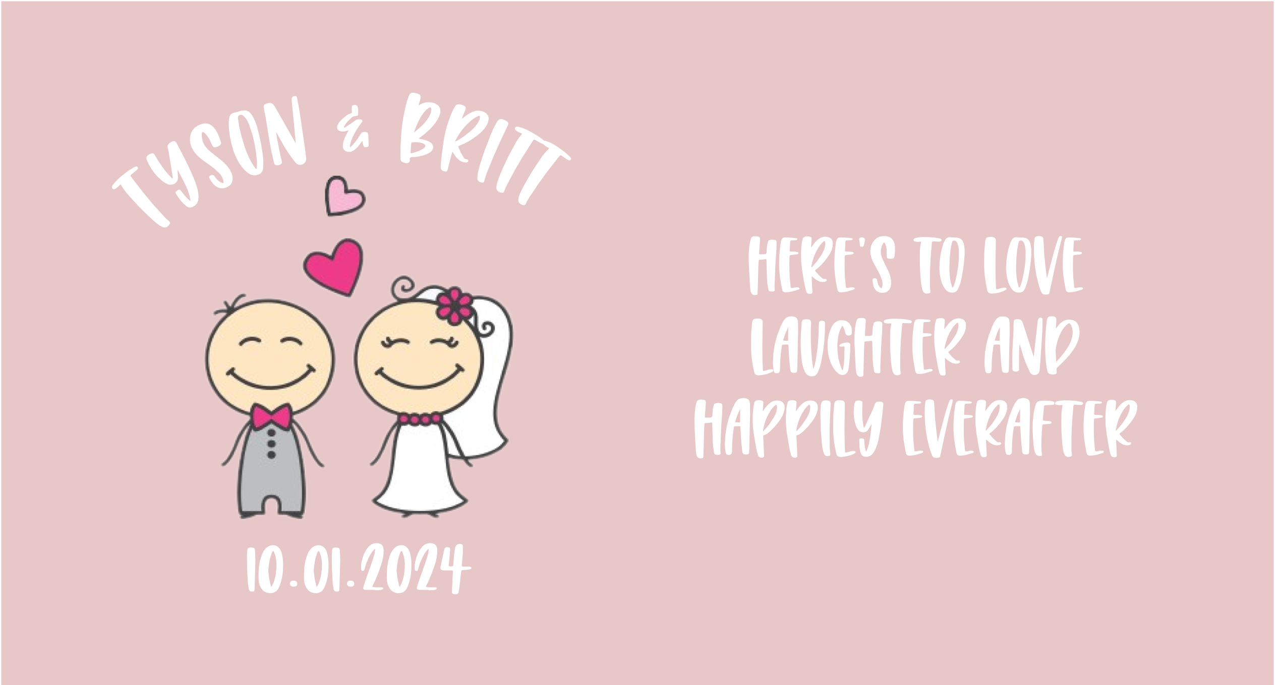 Customisable Wedding Stubby holder - HAPPY COUPLE