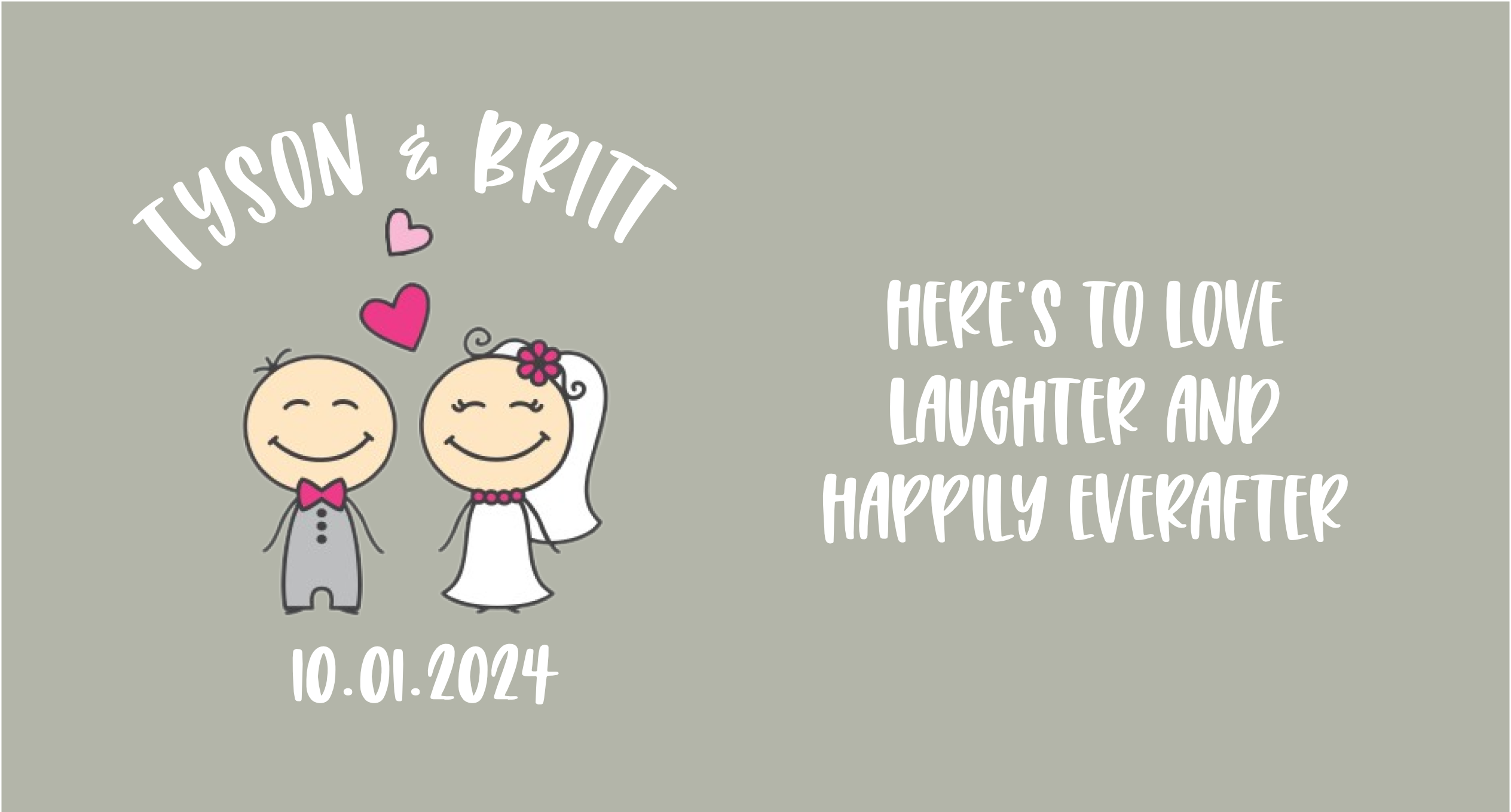 Customisable Wedding Stubby holder - HAPPY COUPLE