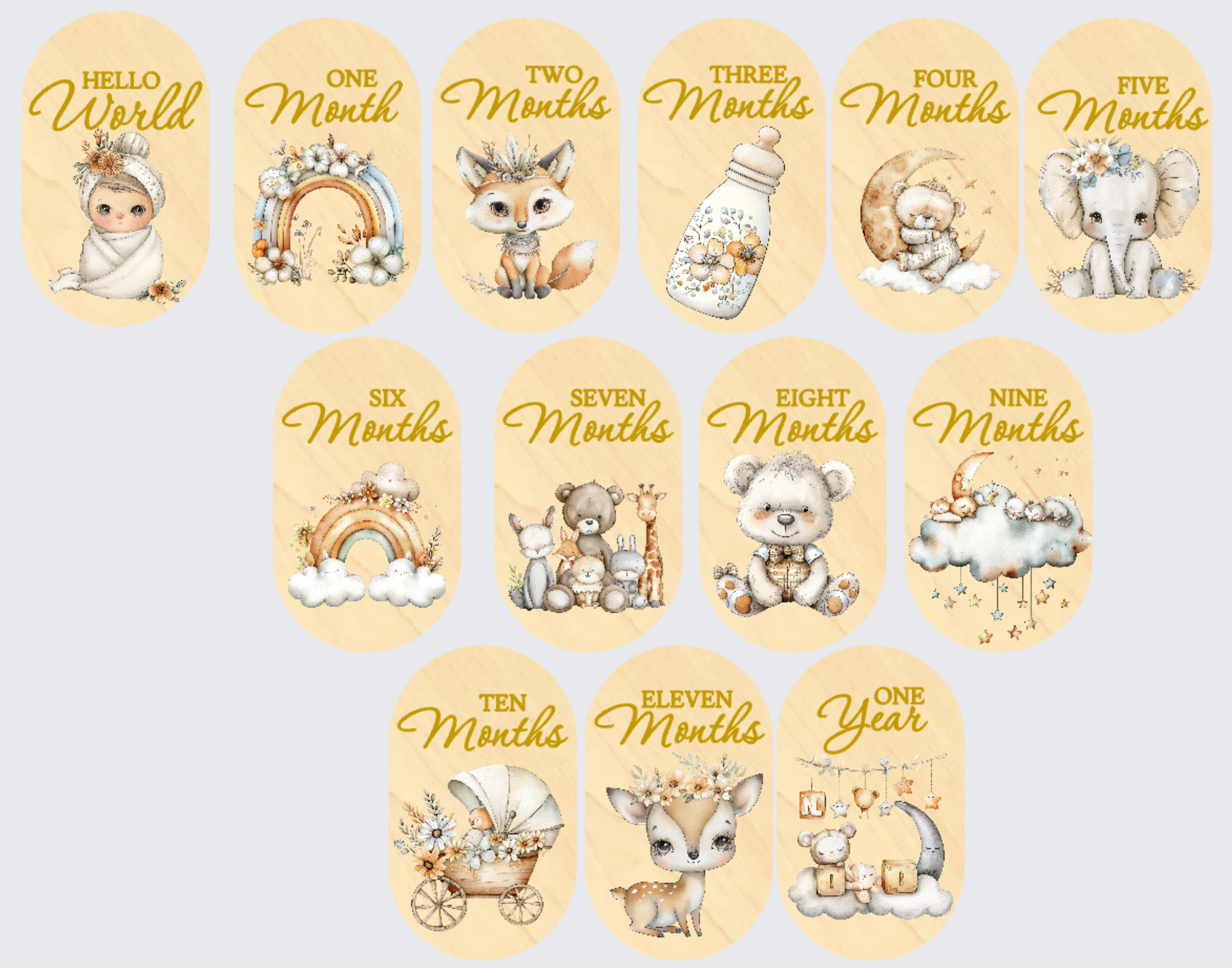 Baby Milestone Cards – Various Designs Available