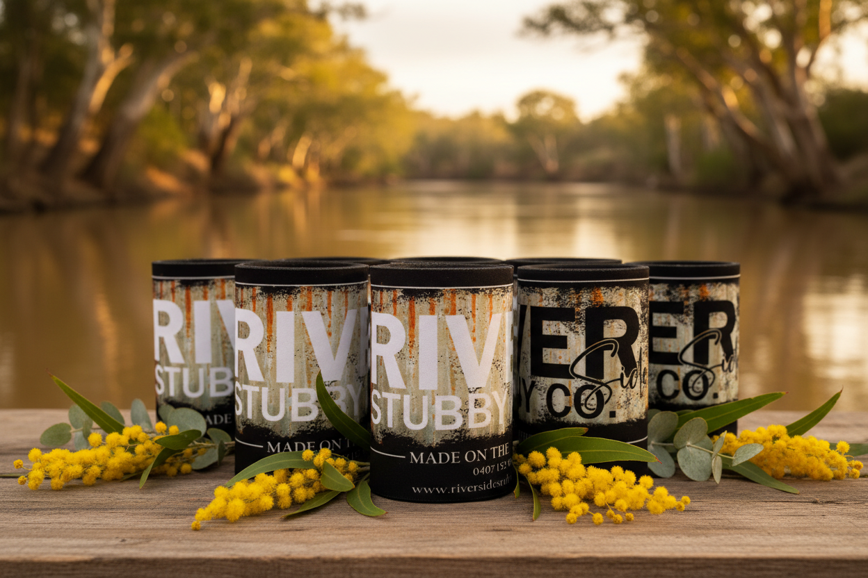 Riverside Stubby Co. Hero Banner - Branded Stubby Holders