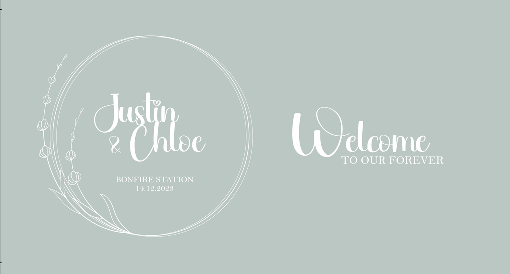 Customisable Wedding Stubby holder - SIMPLE WREATH