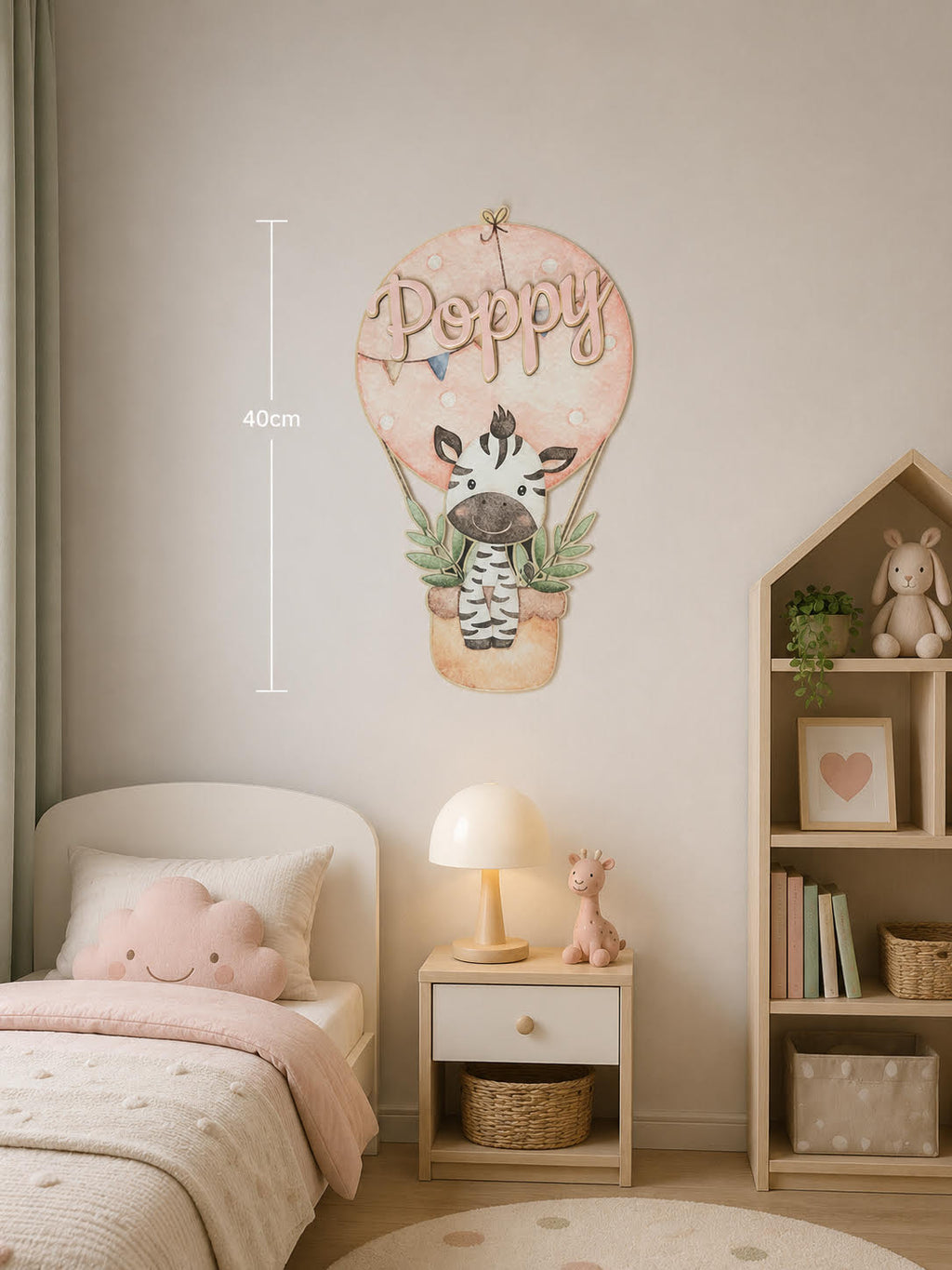 Kids Personalised Wall Sign – Hot Air Balloon