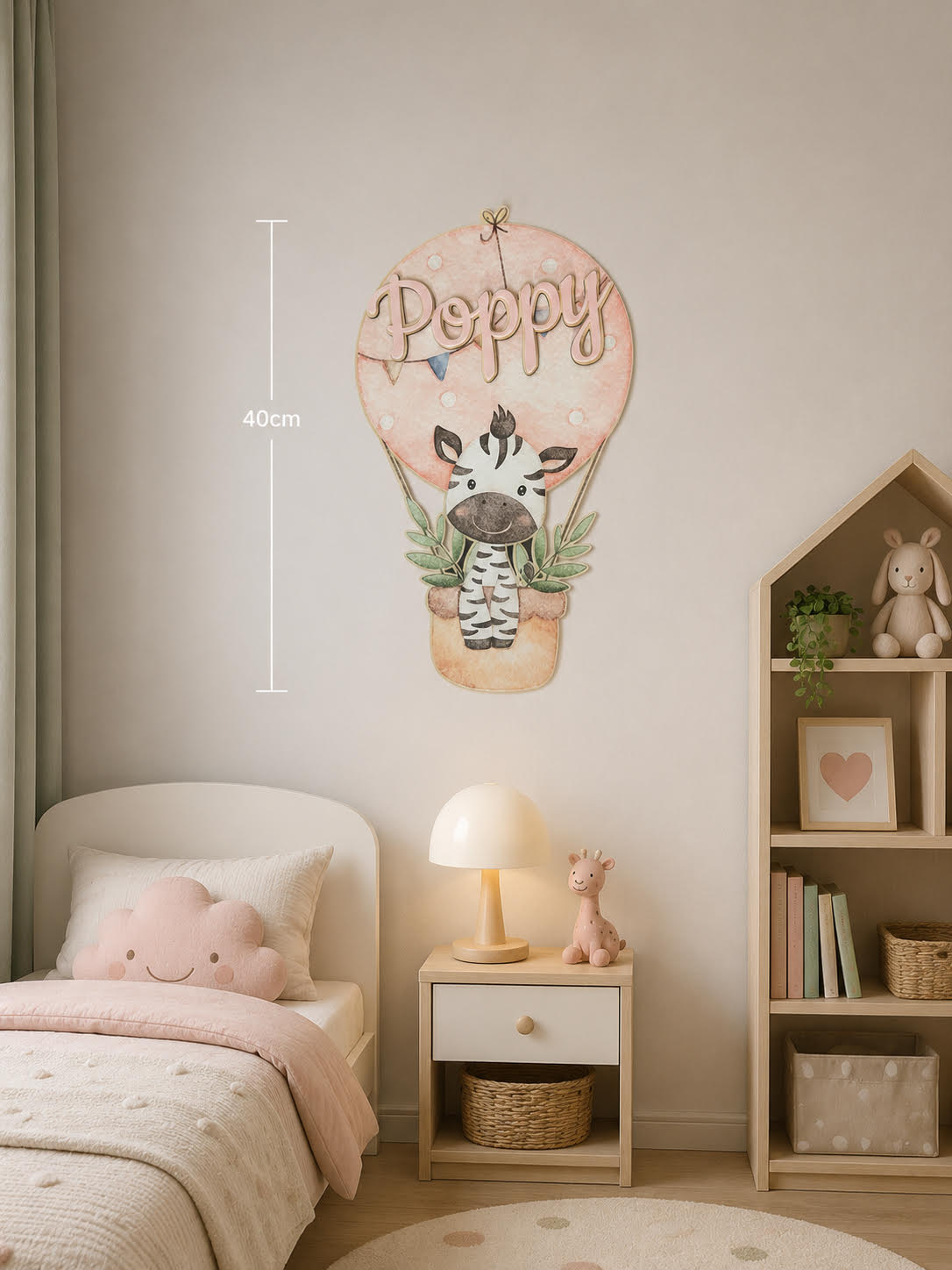 Kids Personalised Wall Sign – Hot Air Balloon